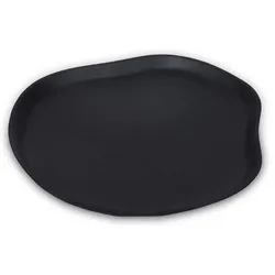 Casa Padrino Luxus Aluminium Tablett Matt Schwarz 60 cm - Deko Accessoires