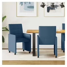 vidaXL Esszimmerstuhl Stoff blau 2er Set