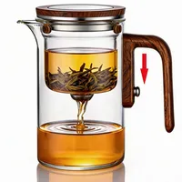 DRNKNSTX Verzauberte Teekanne Glas mit Sieb, Magische Glasteekanne für losen Blatttee, Hitzebeständige Borosilikatglas Teekanne mit Teefilter, Teeliebhaber Geschenke (Transparent, 600 ml)