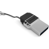 Mini USB C Stick Dual 64GB - 2 in 1 Funktion > USB 3.0 & Type C < Wasserdicht, Klein & Extrem Schnell - Aus Metall Ideal für Schlüssel-Anhänger - Flash Drive Speicherstick USB-C 64 GB Schwarz