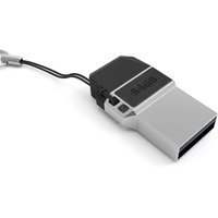 Mini USB C Stick Dual 64GB - 2 in 1 Funktion > USB 3.0 & Type C < Wasserdicht, Klein & Extrem Schnell - Aus Metall Ideal für Schlüssel-Anhänger - Flash Drive Speicherstick USB-C 64 GB Schwarz