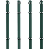 Eider 4x Eckpfosten, 40x40x2600 mm, grün, Zaunpfosten Doppelstabmattenzaun Stabmatten