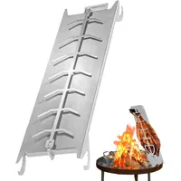 enseak Flammlachsbrett Edelstahl,flammlachs Halterung,flammlachsbrett Edelstahl Für Feuerschale,flammlachsbret Edelstahl52 X 11.5 cm,180° Drehbar & 5 rutschfeste Kippwinkel,Lachsbretter Zum Grillen-A