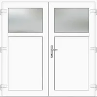 Kunststoff Nebeneingangstür zweiflügelig "ANTONIA-Q" 71 mm Weiß RAL 9016 beidseitig außen öffnend DIN rechts