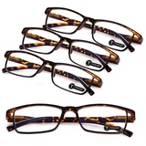 TERAISE 4-Stücke Lesebrille Herren,Anti Blaue Lesebrille Leichte, Mode Komfortable Lesebrillen Damen/Lesehilfe, Robuste Computer-Lesebrille mit Blaulichtfilter,Inklusive Federscharnier(3.0X) - 3.0X