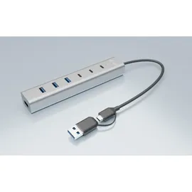 iTEC I-tec CAHUBMETAL7 USB-Hub 4+3 Port USB-A, USB-C® USB 3.1 Gen1 5 GBit/s Grau CAHUBMETAL7