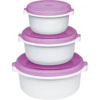 Emsa Micro Family Frischhaltedose rund weiß/brombeer 0,5/1,0/1,5 l 3-teilig