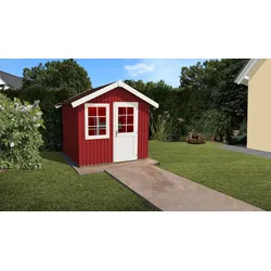 Gartenhaus WEKA "Schwedenhaus 410", rot (schwedenrot), Fußboden im Gartenhaus, Holz, Gartenhäuser, inklusive Fussboden