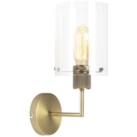 QAZQA Moderne Wandleuchte Bronze mit Glaskuppel