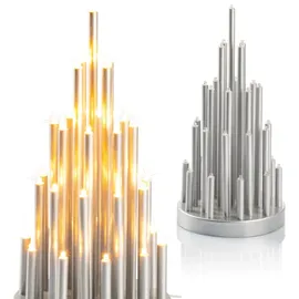 COM-FOUR com-four® LED Stimmungsleuchter Pyramide mit 33 warm-weißen LEDs mit Timerfunktion für Fensterbank, als Tischdeko für eine wohlige Atmosphäre