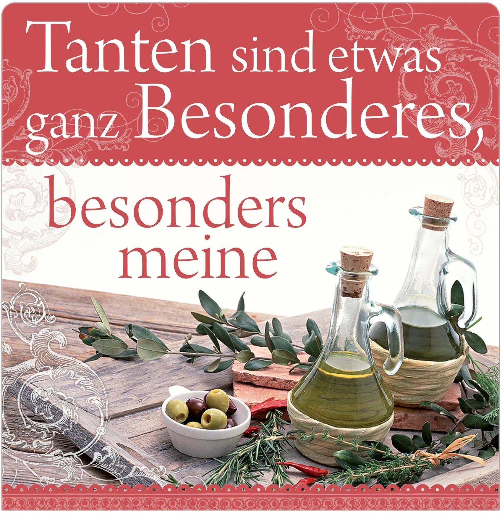 H&H Romantisches Geschirrtuch "Tanten sind etwas ganz Besonderes, besonders meine" Handtuch