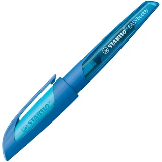 Stabilo Schulfüller mit Standard-Feder M - EASYbuddy in dunkelblau/hellblau - Schreibfarbe blau (löschbar) - Einzelstift - inklusive Patrone