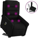 vidaXL Massagesessel mit Aufstehhilfe Schwarz Stoff
