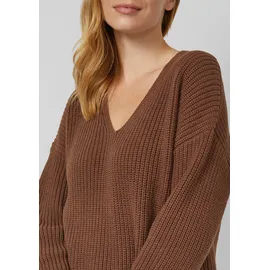 s.Oliver Grobstrickpullover mit V-Ausschnitt Braun 46