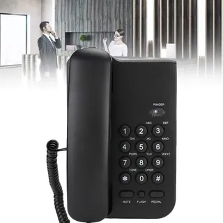 Schnurgebundenes Telefon, Nehmen Sie Hochwertiges ABS-Material an, Nehmen Sie Hochwertiges Handwerk an, für Hotel Phone (Schwarz)