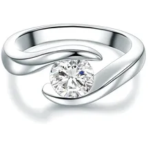 Trilani Ring aus Sterling Silber mit Zirkonia in silber | Gr.: 49