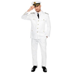 Maskworld Kostüm Kapitän Uniform Kostüm, Adrettes Kapitänskostüm aus Baumwolle von MASKWORLD weiß