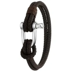 Lucardi Armband Stoff silbern Herrenschmuck   Damen 