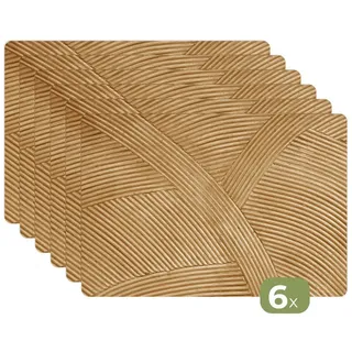 MuchoWow Platzset Struktur - Natur - Kunst - Rattan, (6-St), Platzsets, Tischset, Abwaschbar, Tischsets, Platzdeckchen bunt