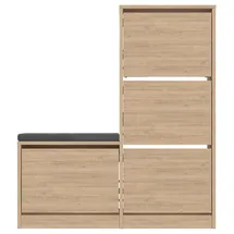 Skye Decor Calicosy Schuhschrank, Eiche, Holzwerkstoff, 26x118.5x105 cm Garderobe, Schuhaufbewahrung, Schuhkipper