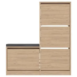 Skye Decor Calicosy Schuhschrank, Eiche, Holzwerkstoff, 26x118.5x105 cm Garderobe, Schuhaufbewahrung, Schuhkipper