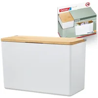 Tesa tesa® Baboo XL mit Bambus-Deckel, matt-weiß - Bad-Aufbewahrungsbox