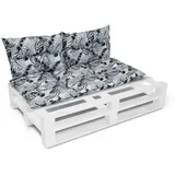 Amilian Palettenkissen 120 x 60 x 10 cm grau 3-tlg.