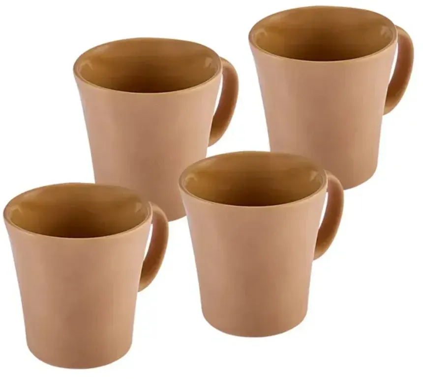 Karaca Pisa Stoneware Espresso Türkische Kaffeetasse Set für 4 Personen, 4 Teilig, Braun