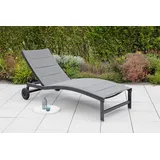 Merxx San Marino Gartenliege 178 x 70 x 105 cm grau inkl. Rollen
