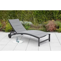 Merxx San Marino Gartenliege 178 x 70 x 105 cm grau inkl. Rollen