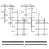 Woltu Teichzaun, (10-St), Gartenzaun Komplettset, Steckzaun Metall, Gitterzaun Schwarz schwarz 70 cm x 78 cm