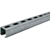 Dalsys Montageschiene 38/40, Schienenkonsole Silber 200cm, Lochschiene, C-Profilschiene, U-Schiene, u.a. zur Bildung von Traversen