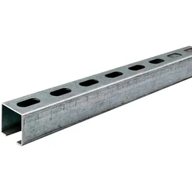 Dalsys Montageschiene 38/40, Schienenkonsole Silber 200cm, Lochschiene, C-Profilschiene, U-Schiene, u.a. zur Bildung von Traversen