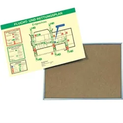 Schild Indiv. angef. Flucht- und Rettungsplan im Aluminiumrahmen, nachl., 424x301 mm