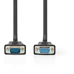 Nedis VGA-Kabel - VGA Stecker - VGA Buchse - Vernickelt - Maximale Auflösung: 1280x800 - 2.00 m - Rund - ABS - Schwarz - Label
