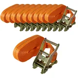 Baumarktplus 10x Profi Ratschen Spanngurt Spanngurte Zurrgurt 1-tlg 6m 2t 2to 2000kg TÜV/GS ORANGE