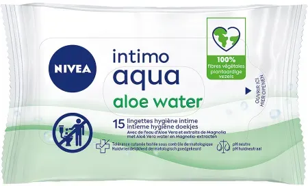 Nivea Intimo Aqua Aloe Water Tücher Für Die Intimhygiene 15 Stück