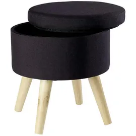 Echtwerk Hocker mit Stauraum Max EW-SH-0455 schwarz