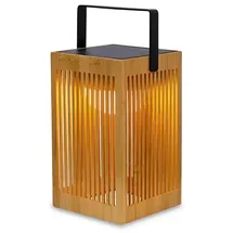 NEW GARDEN Laterne aus Bambus 9 lm IP54 Akku/Solar beige