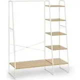 VASAGLE Garderobenständer 45 x 120 x 160 cm Eichenfarben-Mattweiß