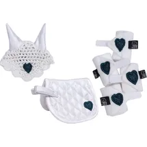 HKM Cuddle Pony Turnierset Einheitsgröße Weiß/Dunkelblau