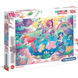 Clementoni Glitter Underwater World Puzzle (104 Teile)