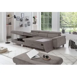 Cotta Eckcouch Kunstleder 3-Sitzer Grau