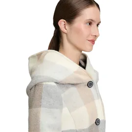 Amber & June Kurzmantel mit Kapuze in Cream/Silver | Gr.: 36