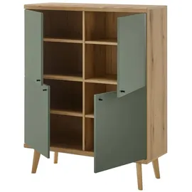 Home Affaire Highboard Alva 107 x 134 x 40 cm Grün/Schwarz
