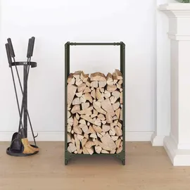 vidaXL Kaminholzregal Kaltgewalzter Stahl 40 x 30 x 80 cm Olivgrün
