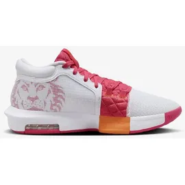 Nike Herren Basketballschuhe LEBRON WITNESS VIII, WHITE/ASTER PINK-BRIGHT MANDARIN, 45 1⁄2