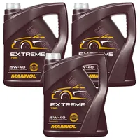 MANNOL 3X 5L MOTORÖL ÖL Extreme 5W-40 MOTORENÖL (15LITER) + INSPEKTIONSAUFKLEBER