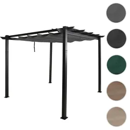 MCW Pavillon Garten, stabiles 8cm-Gestell Schiebedach UV50+ 3x3m ~ anthrazit