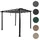 MCW Pavillon Garten, stabiles 8cm-Gestell Schiebedach UV50+ 3x3m ~ anthrazit